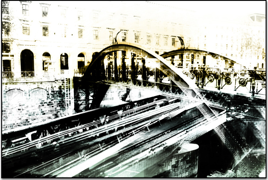 urban landscape, vienna, wien, bridge, zollamtsteg, mak, limited edition , digital giclee art print by Laurent Bompard