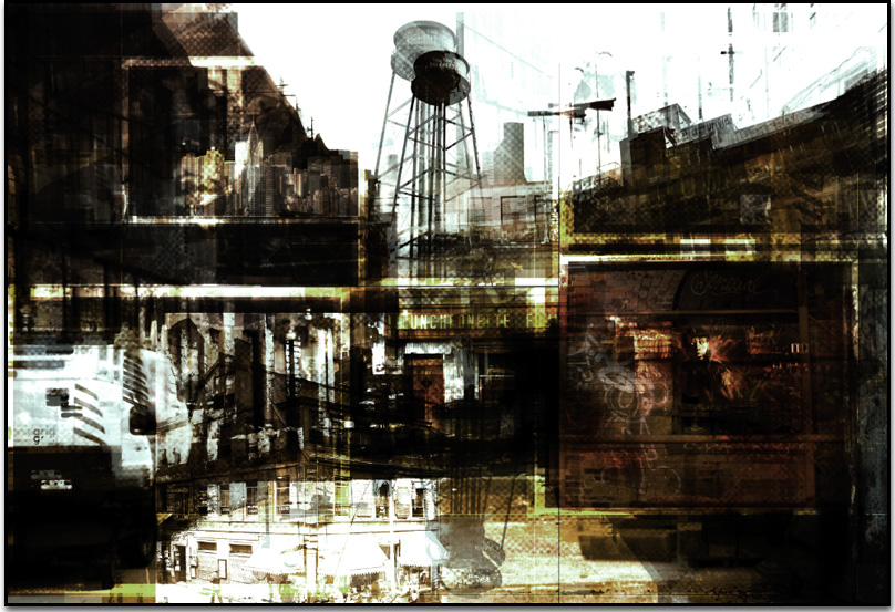 urban landscape, new york, brooklyn, limited edition , digital giclee art print by Laurent Bompard